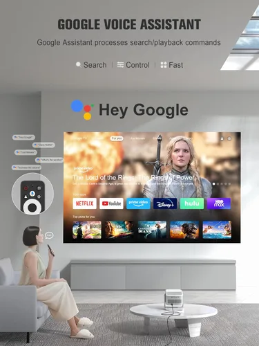 Miniatura 3 de 【Google TV con Licencia Oficial】Proyector Inteligente 4K con WiFi y Bluetooth, Proyectores para Exteriores VOPLLS con Dolby
