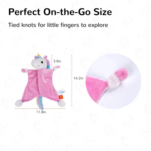 Miniatura 7 de HECCEI Loveys - Manta de seguridad para bebés, juguete suave para acurrucarse, para niñas y niños, Dreamiecone de 14 pulgadas Azul
