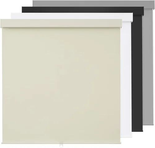 Miniatura 11 de Persianas enrollables 100 % opacas, sin cordón, para ventanas de interiores, parada libre, tela aislante térmica, protección UV, persianas opacas