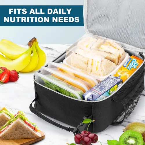Miniatura 2 de Bolsa de almuerzo, caja de almuerzo aislada duradera, bolsa tipo tote reutilizable para adultos, bolsa de almuerzo para hombres, mujeres, adultos