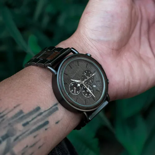 Miniatura 2 de 2win Reloj de madera grabado para novio, mi hombre, prometido, marido, relojes de madera personalizados para hombres, cumpleaños, aniversario, reloj