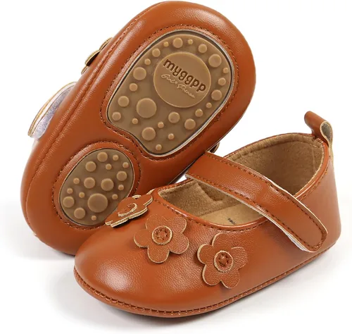 Zapatos planos Mary Jane para bebés y niñas, mocasines de goma, suela suave, zapatos de vestir de princesa para niñas pequeñas