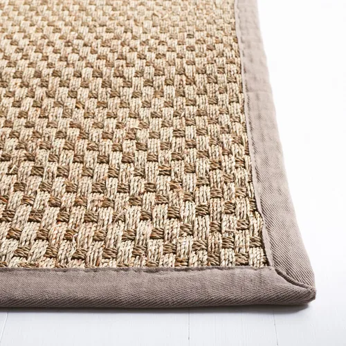 Miniatura 7 de SAFAVIEH Alfombra de área de 8x10 - Colección de fibra natural - Grande - Natural y gris, hierba marina, patrón de tejido de canasta (NF114P)