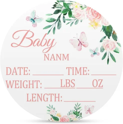 Miniatura 12 de Letrero de anuncio personalizado para recién nacido, letrero de anuncio de nombre de bebé para hospital, regalos de baby shower, para niñas recién