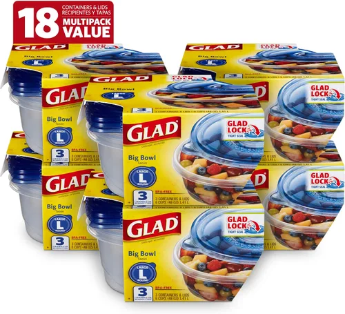 Miniatura 17 de Recipientes de almacenamiento de alimentos GladWare To Go, rectángulo mediano con capacidad para 24 onzas de alimentos, juego de 4