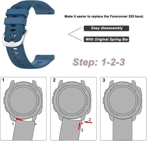Miniatura 6 de Miimall Correa de silicona compatible con Garmin Forerunner 255