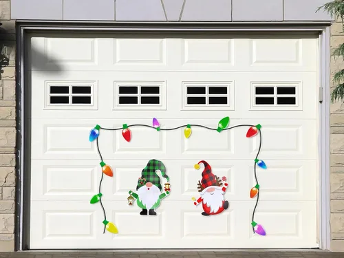 Miniatura 7 de 43 piezas de decoraciones navideñas para auto y refrigerador: set de accesorios con imanes reflectantes en forma de bombilla y gnomo, decoración