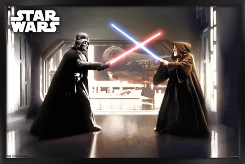 Miniatura 7 de Star Wars: Saga - First Duel Wall Poster, 22.4L x 14.7W, Barnwood Framed Version