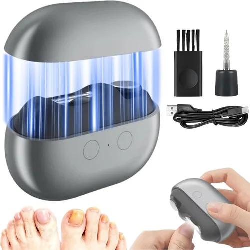 Cortauñas de fácil clip, cortaúñas eléctrico, cortaúñas inteligente para personas mayores con luz LED y almacenamiento de restos de uñas, recortador