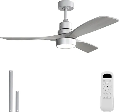 Miniatura 10 de Sofucor - Ventilador de techo de 52 pulgadas sin luces, moderno, de madera maciza, con control remoto, 5000 CFM de alto flujo de aire, motor CC
