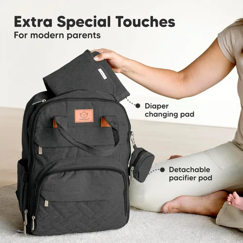 Miniatura 8 de Mochila para Pañales KeaBabies - Gran Mochila de Pañales con Cambiador, para Bebé Niño, Niña, Mochila de Viaje para Mamá y Papá, Impermeable