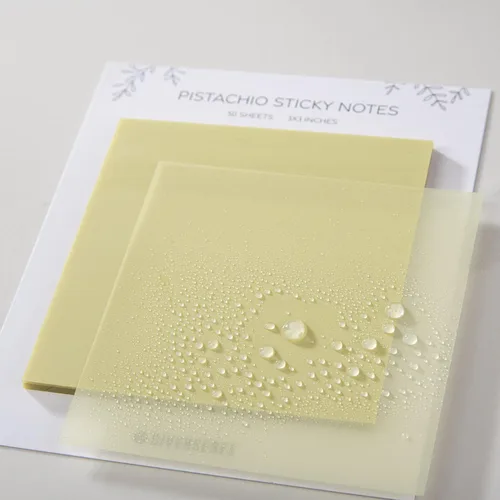Miniatura 2 de DiverseBee - 50 hojas de notas adhesivas transparentes pastel, pestañas adhesivas transparentes de 7,6 x 7,6 cm, marcadores de libros con banderas