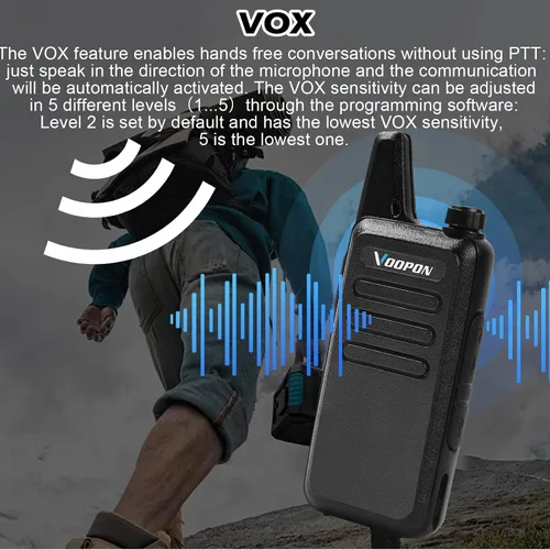 Miniatura 6 de Walkie Talkies recargables para adultos, 22 canales FRS, radios bidireccionales con auriculares, mini transceptores VOX de largo alcance