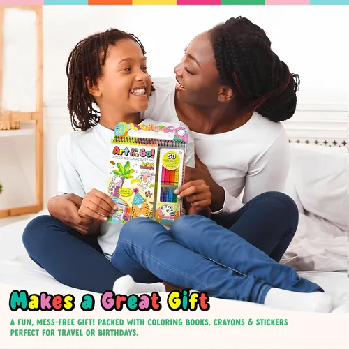 Miniatura 6 de Bright Stripes Art on The Go Collage Fun Jungle Theme Travel Kit para niños a partir de 3 años Actividad sin desorden con crayones y calcomanías