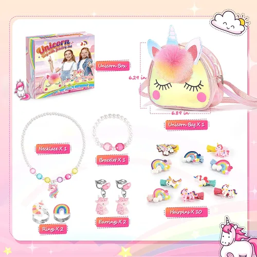 Miniatura 4 de SYOKZEY Regalos de unicornio para niñas, juguetes de unicornio regalos para niñas de 3, 4, 5, 6, 7, 8 años, juegos de joyas para niñas, regalos