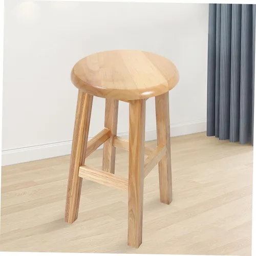 Miniatura 6 de SEWACC Taburetes de bar Taburete Silla de madera de repuesto Asiento de silla redonda Accesorio de asiento para metal s 29.5CM Paso plegable Madera