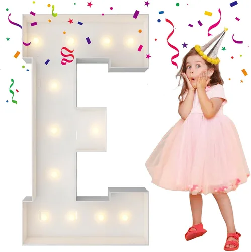 Miniatura 9 de Letras iluminadas con marco de 3 pies de alto, letras enormes con marco, marco de globos en mosaico, letra grande para decoraciones de compromiso