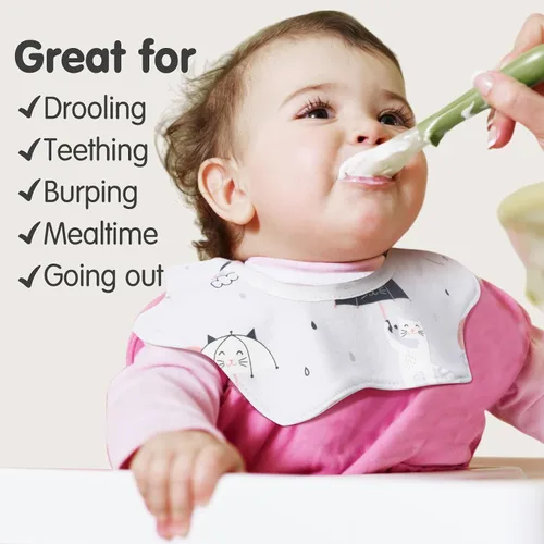 Miniatura 7 de JaGely Paquete de 12 baberos de algodón giratorios de 360° suaves y absorbentes para recién nacidos baberos para dentición y alimentación, baberos