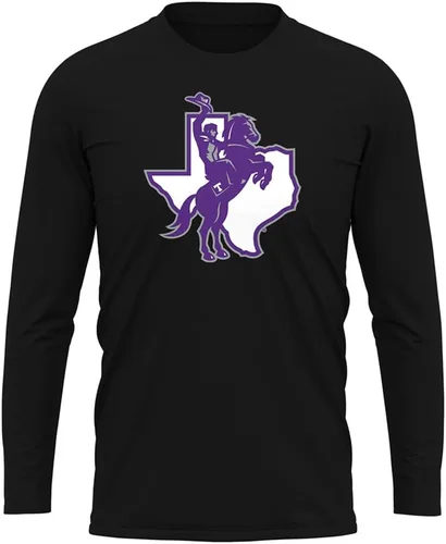 Miniatura 237 de Camisa deportiva de manga larga oficial de la NCAA Collegiate para hombre, colección negra con logotipo primario