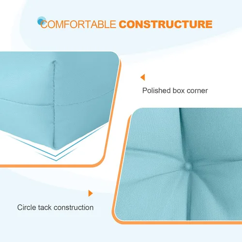 Miniatura 4 de EAGLE PEAK Cojín Acolchado para Silla de Exterior/Interior para Asiento/Respaldo, Juego de 1, 42'' x 21'', Azul Claro
