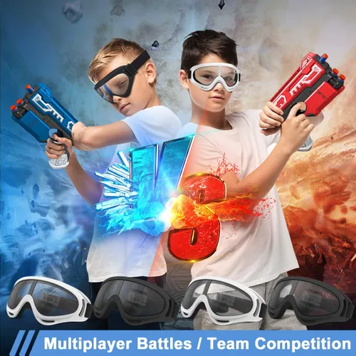 Miniatura 6 de POKONBOY Gafas protectoras/gafas de seguridad/gafas de motocicleta compatibles con pistolas Nerf para niños, adolescentes, juego de batalla al aire