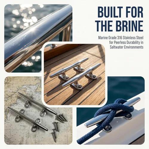 Miniatura 2 de MIZUGIWA Boat Cleats 316 Stainless Steel,4 inch 5 inch 6 inch 8 inch Marine Dock Cleat Open Base with Fasteners for Boat