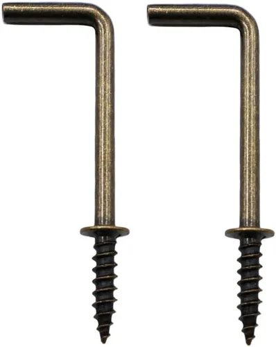 Miniatura 8 de Ganchos de tornillo de 2 pulgadas 1 forma L gancho 7 forma de tornillo en ganchos negros 20 piezas