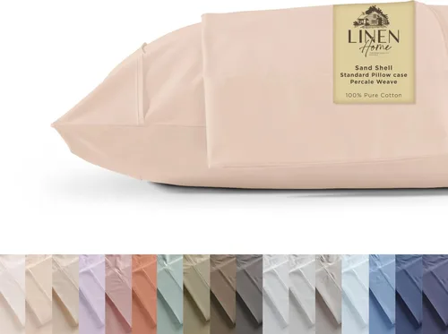 Miniatura 10 de Linen Home Juego de fundas de almohada King de 500 hilos, fundas de almohada 100 % algodón de fibra larga, juego de 2 fundas de almohada de satén