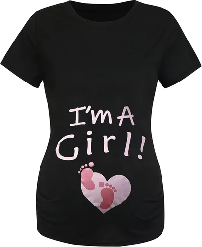 Miniatura 3 de Camiseta de maternidad con cuello redondo para mujer diseño gráfico para embarazada