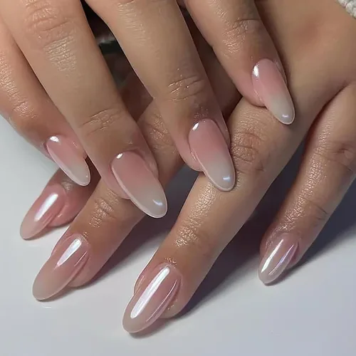 Miniatura 14 de Uñas postizas cortas a presión, uñas postizas de otoño con punta francesa, color marrón, cobertura completa, con diseños de remolinos marrones, uñas