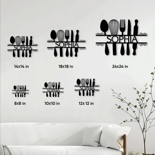 Miniatura 4 de Letrero de metal personalizado para chef de cocina, pared, valla, despensa, cocina, comedor, decoración del hogar, regalos para mamá, papá, hijo, 6