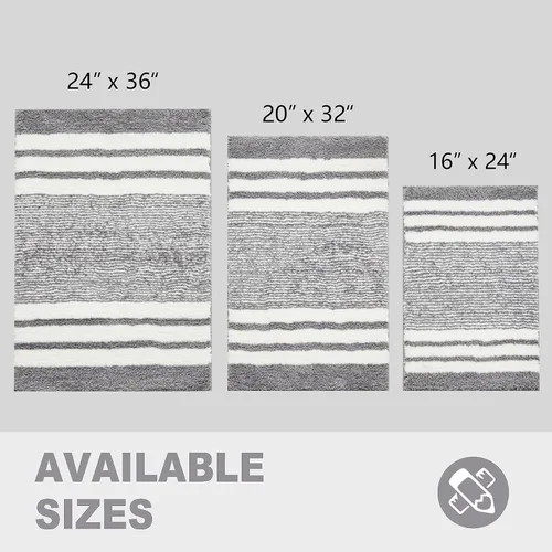 Miniatura 2 de CozeCube Alfombras de baño para baño antideslizantes, alfombra de baño de microfibra absorbente esponjosa lavable, alfombras de baño estéticas, Gris