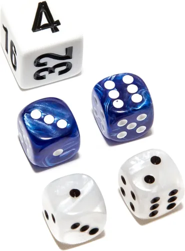 Miniatura 17 de Bello juegos Deluxe dados de imitación de mármol sets-black/, Azul, 5/8