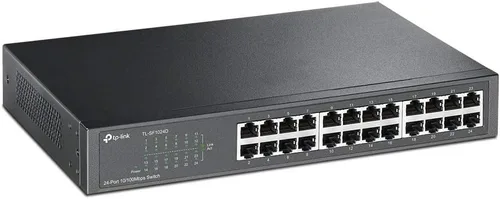 Miniatura 2 de TP-Link Interruptor Ethernet rápido de 24 puertos de 10/100 Mbps, Plug & Play, montaje en escritorio/rack, metal resistente con puertos blindados