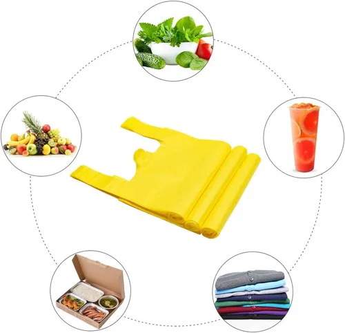 Miniatura 6 de LazyMe Bolsas de plástico para camisetas, bolsas de plástico con asas a granel para compras de comestibles y al por menor, bolsas de plástico