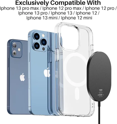 Miniatura 3 de TOZO Cargador inalámbrico portátil ultradelgado 15W Max de carga rápida compatible con iPhone 17/16 Plus/16 Pro Max/15/14/13/SE, Samsung Galaxy