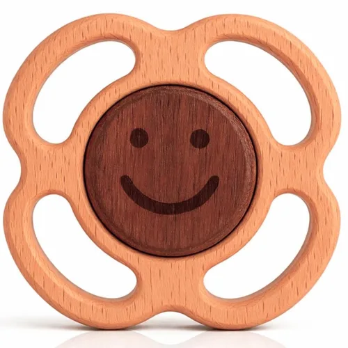 Miniatura 13 de HippoToys - Sonajero de madera hecho a mano Juguete de dentición natural Juguete de desarrollo sensorial Montessori Juguete orgánico no tóxico