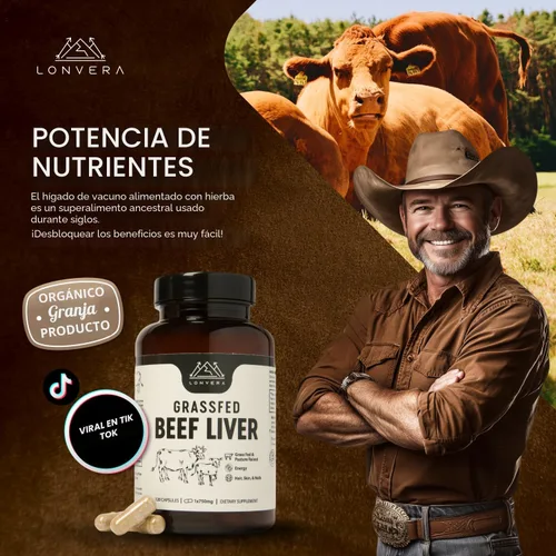 Miniatura 7 de Lonvera Suplemento de Hígado de Res Alimentado con Pasto – 3000 mg de Órganos Desecados Liofilizados – Fuente de Nutrientes para Articulaciones