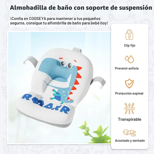 Miniatura 6 de Bañera plegable para bebés recién nacidos con termómetro y almohadilla flotante suave Bañera portátil y plegable para viajes para bebés de 0 a 36
