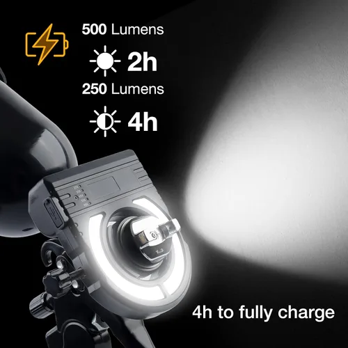 Miniatura 5 de YUZES Luz de pistola de pintura con cargador, 2700K-6500K y 500/250 lúmenes luz LED para pistolas de pintura, accesorio de luz para pistola