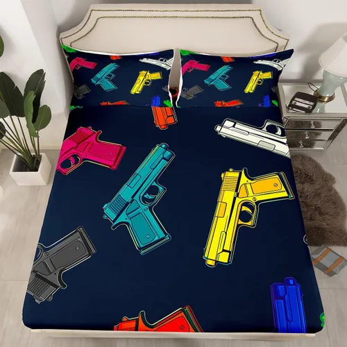 Miniatura 12 de Juego de sábanas para niños, bonito juego de ropa de cama con estampado de llama de dibujos animados y alpaca, sábana bajera ajustable para niños