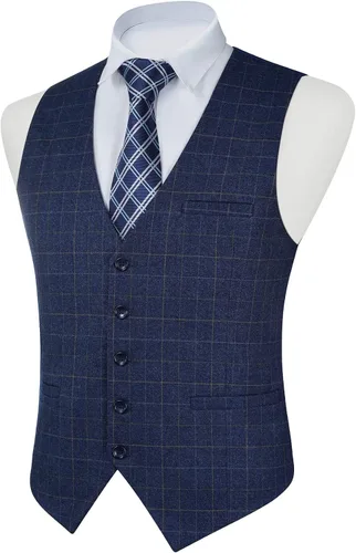 Miniatura 2 de FAIMO Suit Vest for Men Formal, Mens Vest Dress Tweed Waistcoat for Tuxedo Vest for Party Wedding Business(XS-4XL)