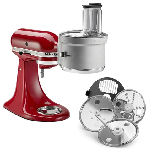 Miniatura 4 de KitchenAid Spiralizer Plus - Accesorio con cáscara, núcleo y rebanada, accesorio para procesador de alimentos plateado y KSM2FPA, kit de corte
