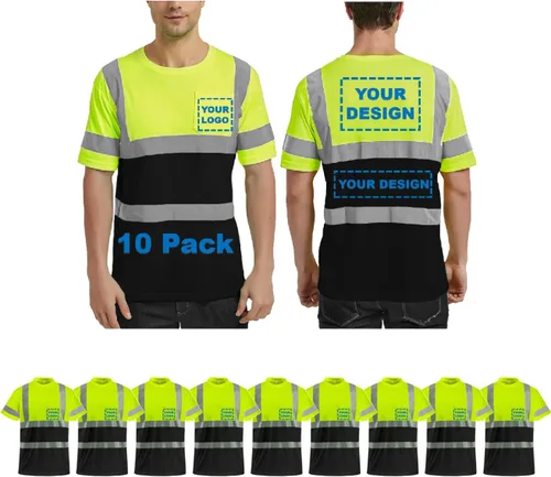 Miniatura 5 de BeautyWill Camisa de seguridad con logotipo personalizado Hi Vis Class2 Camisa reflectante de alta visibilidad con bolsillo Camisa de trabajo