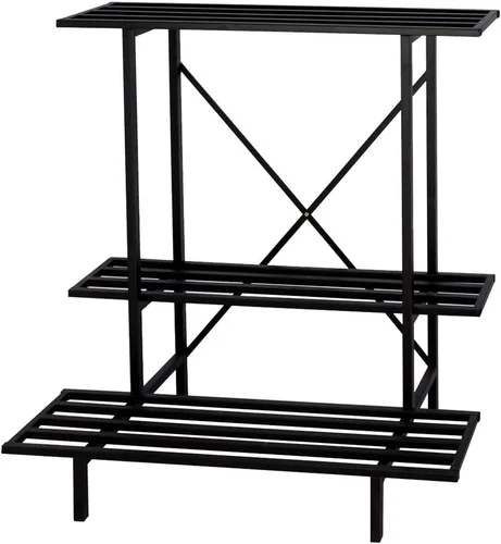 Miniatura 10 de Zhongma Soporte resistente de 3 niveles para plantas que ahorra espacio, soporte para plantas resistente para el hogar, interior y exterior, 35.43