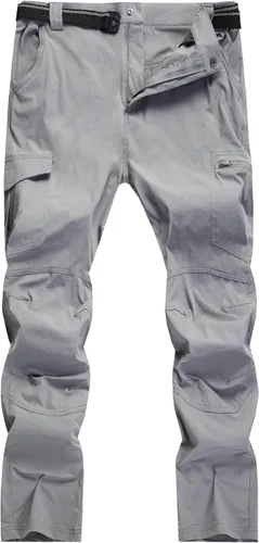 Miniatura 2 de WENRONSTA - Pantalones de senderismo para hombre, de trabajo, cargo, de secado rápido, ligeros, impermeables, con 6 bolsillos, pantalones de montaña