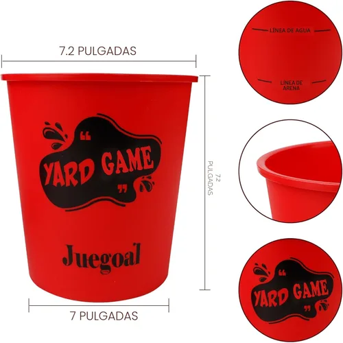 Miniatura 3 de Juegoal Outdoor Giant Yard Pong Game Set Outdoor Toss Game Throwing Game for Beach, Camping, Lawn and Backyard Rojo