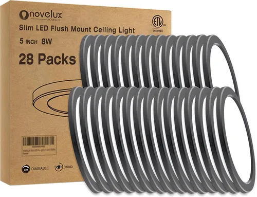 Miniatura 17 de Lámpara de techo de montaje empotrado de 5 pulgadas, regulable, luz de techo LED blanca de 5000 K, lámpara de techo redonda ultrafina para 2-Blanco
