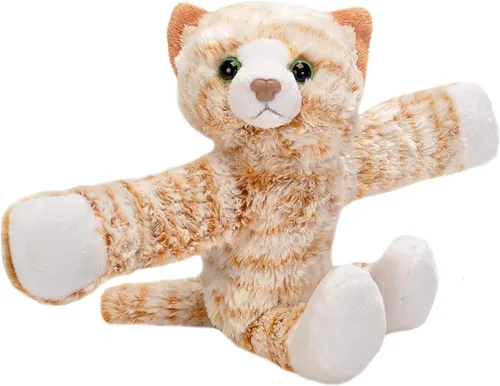 Wild Republic Huggers - Juguete de peluche con diseño de gato atigrado, pulsera de palmada, animales de peluche, juguetes para niños, 8 pulgadas