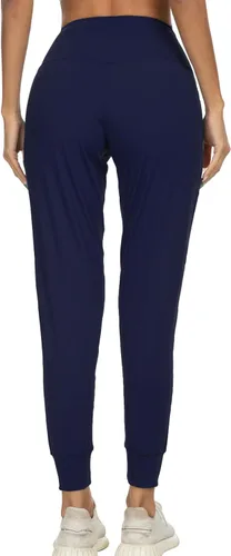 Miniatura 3 de Kcutteyg - Pantalones deportivos de cintura alta con bolsillos para mujer, pantalones deportivos suaves para descanso, correr y entrenamiento